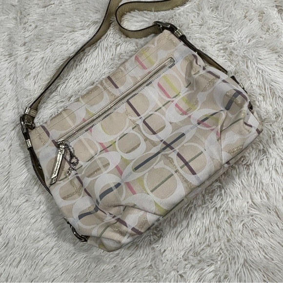 Coach Daisy Signature Tattersall Shoulder Bag - Picture 1 of 15